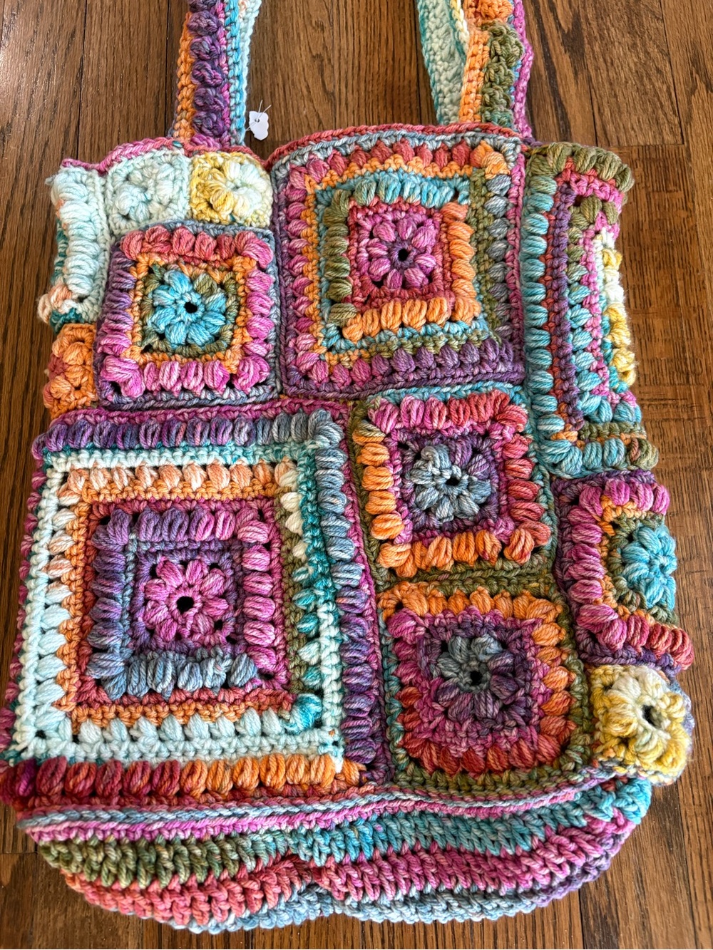 HANDMADE - Multicolor Crochet Square Patchwork Bag - Picture 2 of 8